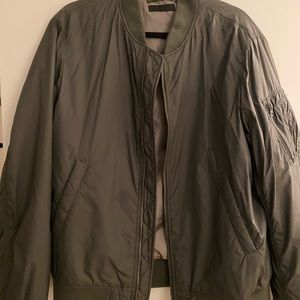 Olive Green Bomber Jacket, Size M